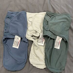 New comfy cubs swaddle set for newborns- Blue, Cream, Green